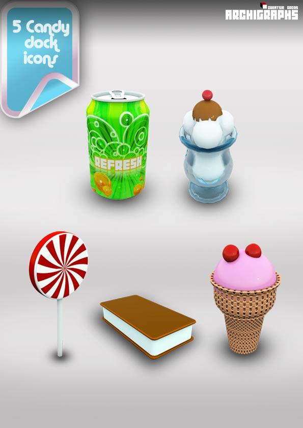 Archigraphs
 Candy Dock Icons by Cyberella74 photoshop resource collected by psd-dude.com from deviantart