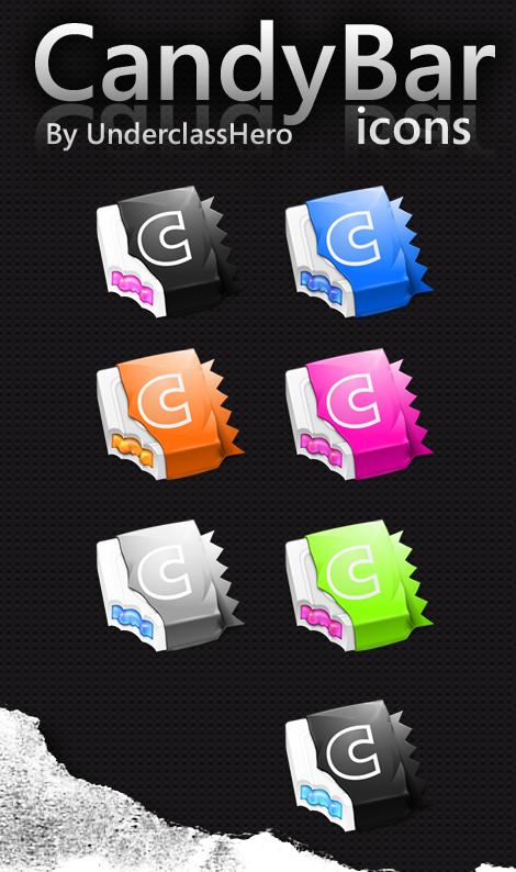 CandyBar
 Icons by UnderclassHero photoshop resource collected by psd-dude.com from deviantart