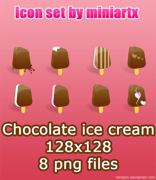chocolate
 ice cream icon set by Miniartx photoshop resource collected by psd-dude.com from deviantart