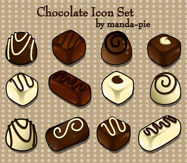 Chocolate
 Icon Set by manda-pie photoshop resource collected by psd-dude.com from deviantart