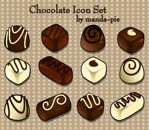 Chocolate
 Icon Set by manda-pie photoshop resource collected by psd-dude.com from deviantart