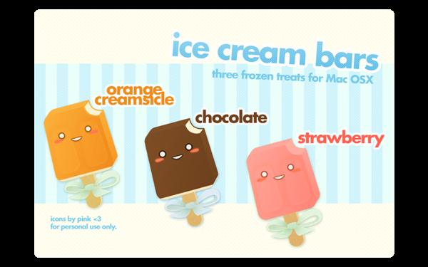 Ice
 Cream Bars Icon Set by pinku photoshop resource collected by psd-dude.com from deviantart