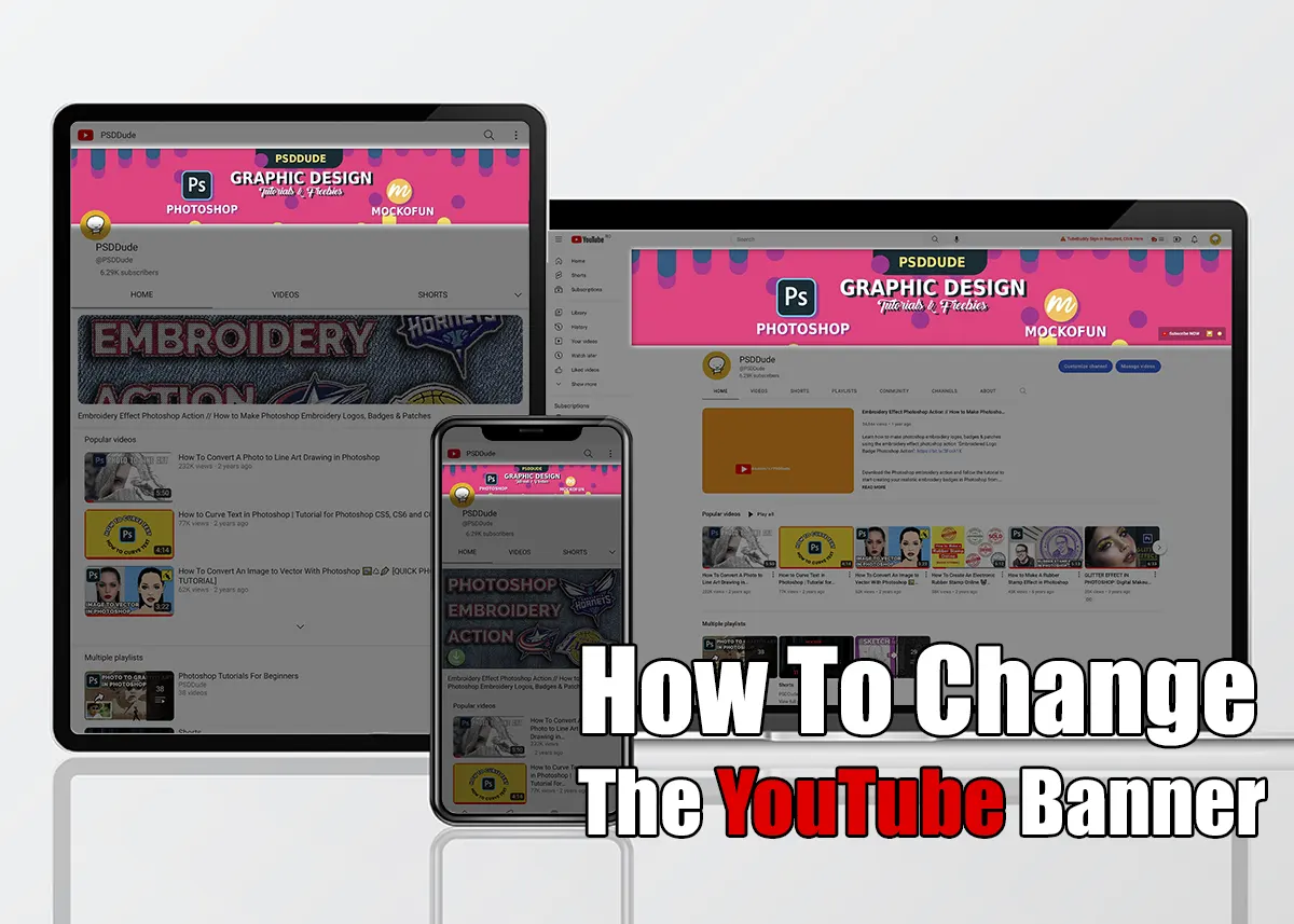 How To Change YouTube Banner psd-dude.com Resources