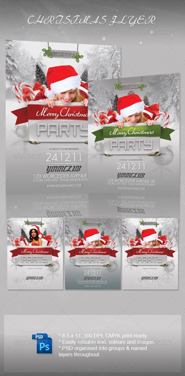 Christmas Girls Party Flyers