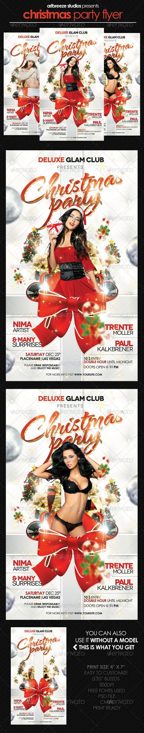 Christmas Party Girls Glam Club Flyer Template