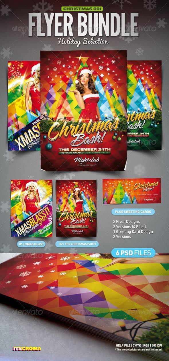 Colorful Christmas Party Flyer Bundle