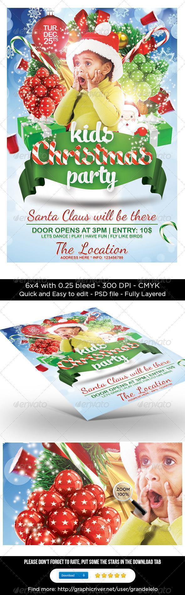Kids Party Flyer Christmas