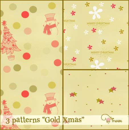 Gold Xmas Photoshop Patterns