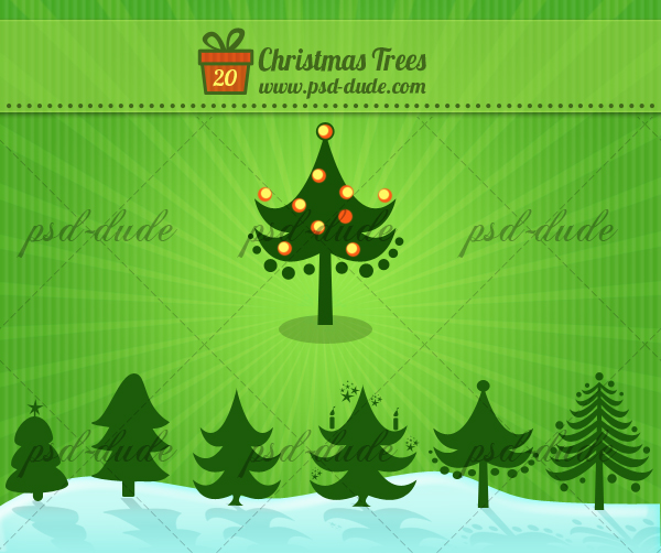 Christmas Tree Photoshop Custom Shapes