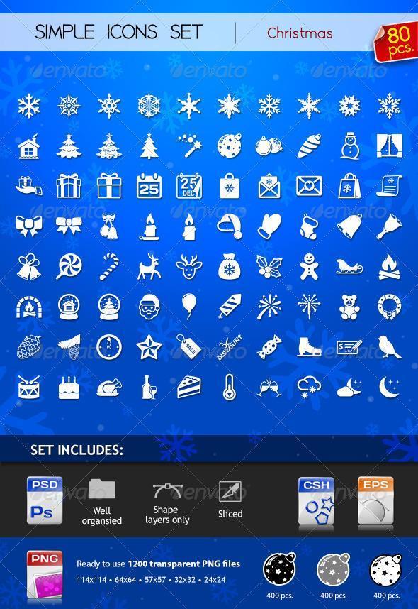 Christmas Icons and Vector Shapes