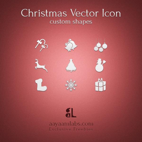 Christmas icons custom shape