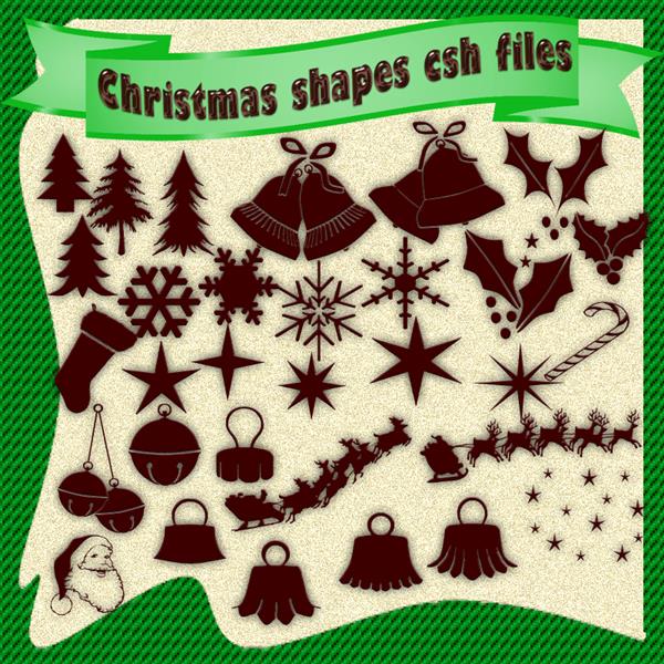 Christmas shapes by roula33 photoshop resource collected by psd-dude.com from deviantart