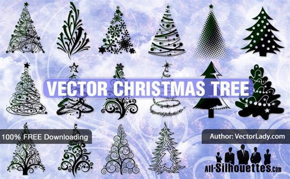 Vector Christmas Tree Photoshop Shapes