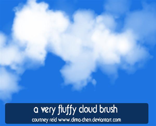 A Very Fluffy Cloud Brush by dima-chen photoshop resource collected by psd-dude.com from deviantart