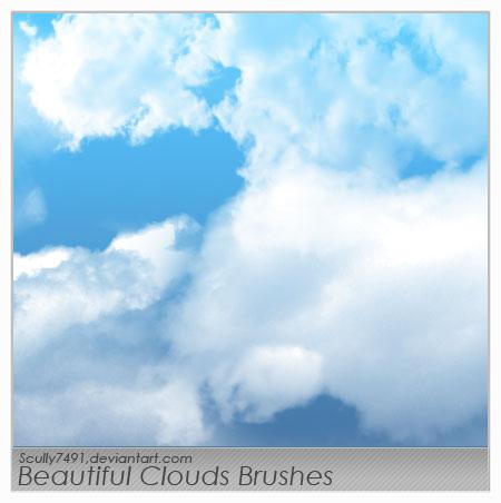 Beautiful Clouds Brushes by Scully7491 photoshop resource collected by psd-dude.com from deviantart