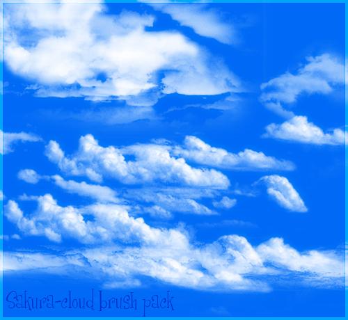 Cloud Brush Set by Sakura222-stock photoshop resource collected by psd-dude.com from deviantart