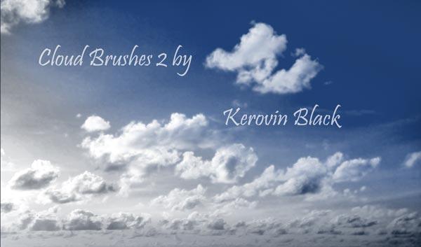 Cloud Brushes 2 by KerovinBlack photoshop resource collected by psd-dude.com from deviantart