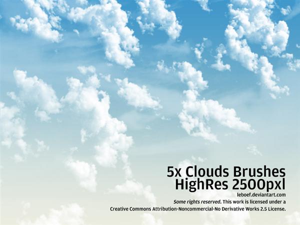 Cloud Brushes HiRes Nr3 of 5 by leboef photoshop resource collected by psd-dude.com from deviantart