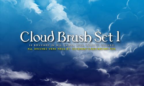 Clouds Brush Set 1 by s3vendays photoshop resource collected by psd-dude.com from deviantart
