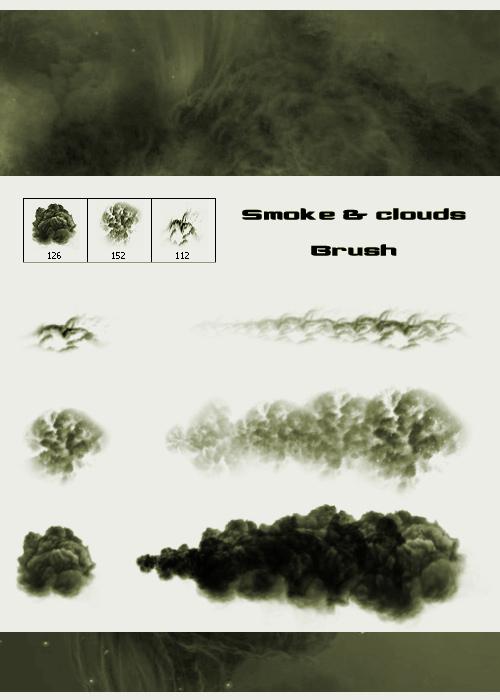 Smoke and Clouds Brush by Wen-JR photoshop resource collected by psd-dude.com from deviantart