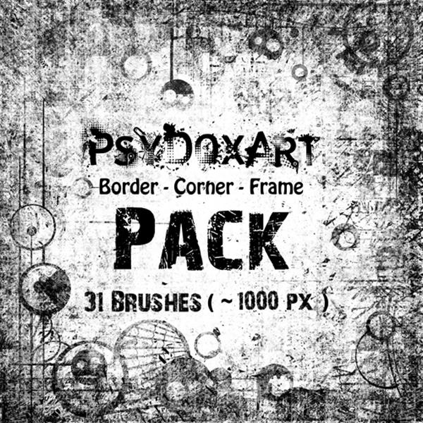 BorderCornerFramePACK by PsyDoxArt photoshop resource collected by psd-dude.com from deviantart