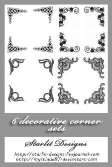 Deco Corners Set 2 by mystique87 photoshop resource collected by psd-dude.com from deviantart