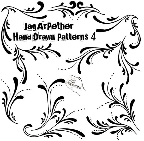 Hand Drawn Patterns 4 by JagArPether photoshop resource collected by psd-dude.com from deviantart