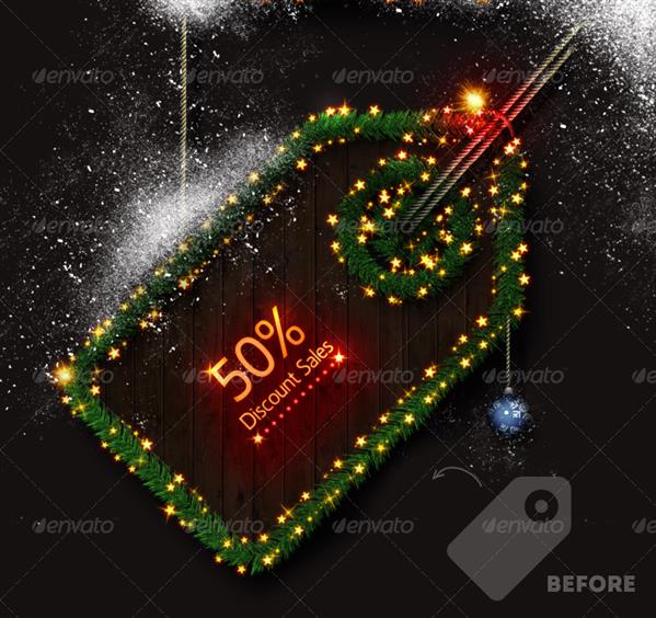 Christmas Sale Tag Photoshop Action Creator