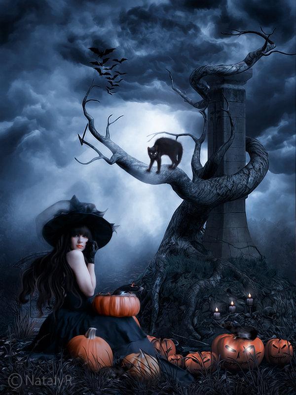 Halloween night by Nataly1st photoshop resource collected by psd-dude.com from deviantart