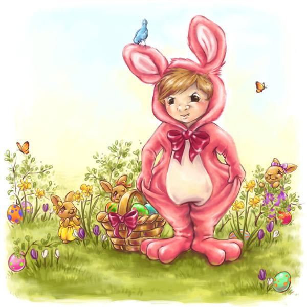 Egghunt
 in Pink Bunnysuit by DreamsOfALostSpirit photoshop resource collected by psd-dude.com from deviantart