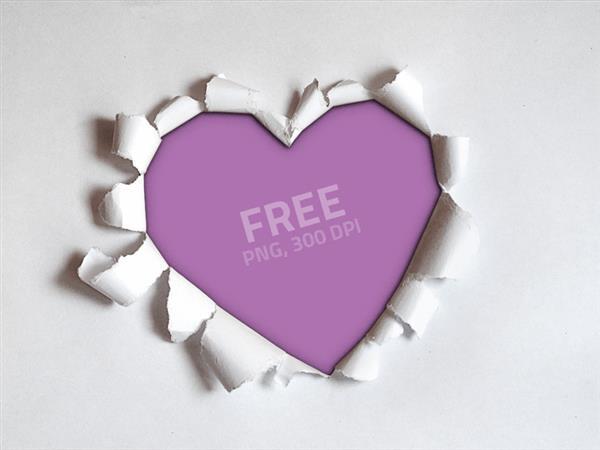 Torn paper heart PNG (FREE)