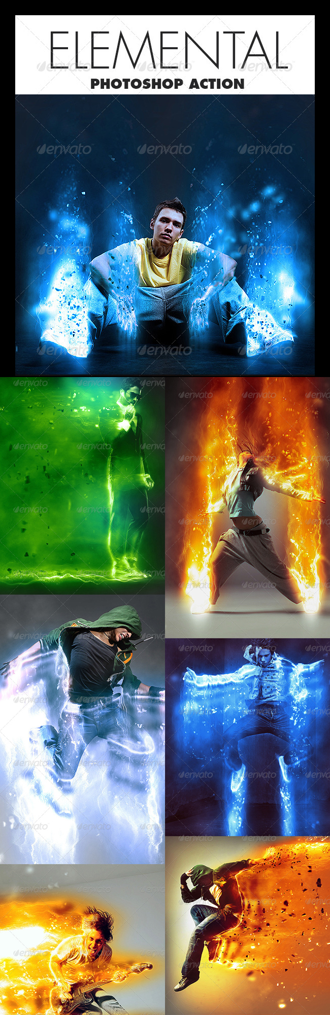 Elemental Abstract Lights and Particles Photoshop Action