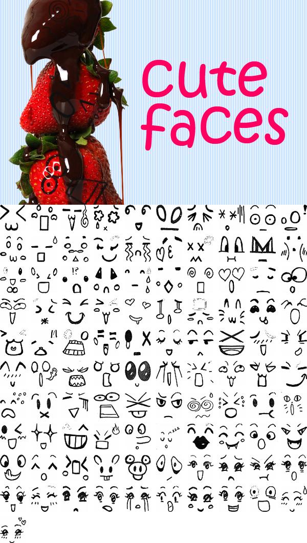 Cute
 Faces by dennytang photoshop resource collected by psd-dude.com from deviantart