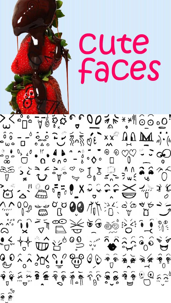 Cute
 Faces by dennytang photoshop resource collected by psd-dude.com from deviantart