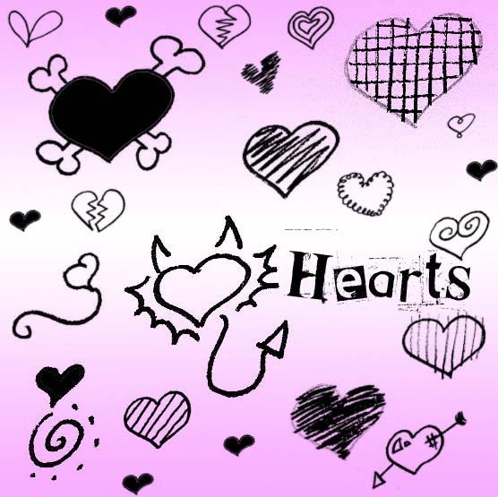 Hearts
 Brushes by circle--of--fire photoshop resource collected by psd-dude.com from deviantart