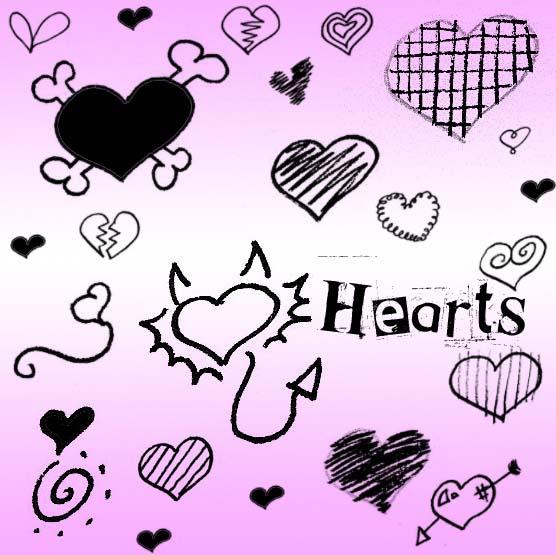 Hearts
 Brushes by circle--of--fire photoshop resource collected by psd-dude.com from deviantart