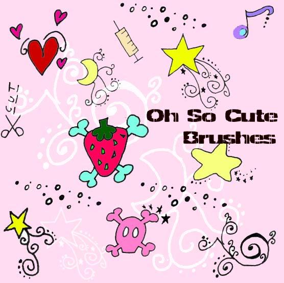 Oh
 So Cute brushes by circle--of--fire photoshop resource collected by psd-dude.com from deviantart