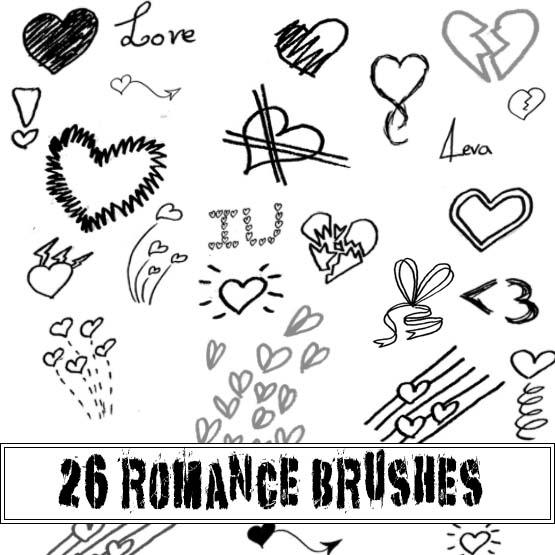 Romance
 brushes by circle--of--fire photoshop resource collected by psd-dude.com from deviantart