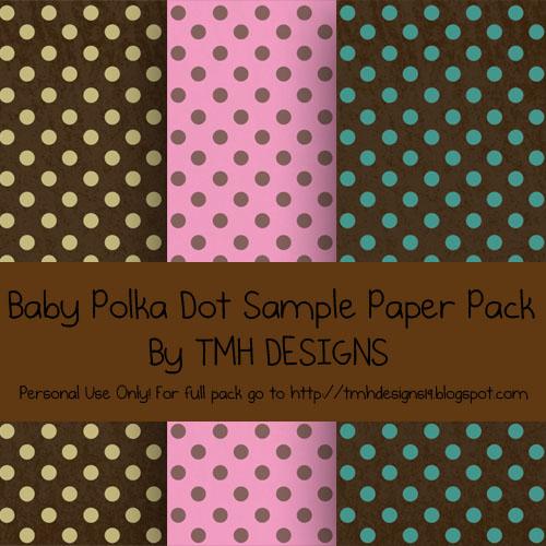 Baby Polka Dot Sample Paper Pack by frenzymcgee photoshop resource collected by psd-dude.com from deviantart