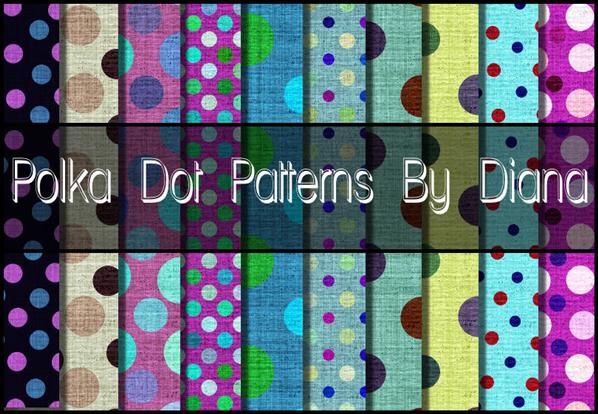 Fun Polka Dot Patterns by DianasCreations photoshop resource collected by psd-dude.com from deviantart