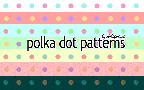 Polka Dot Patterns by chibidottmel photoshop resource collected by psd-dude.com from deviantart