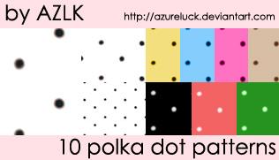 Polka Dot Patterns by Azureluck photoshop resource collected by psd-dude.com from deviantart