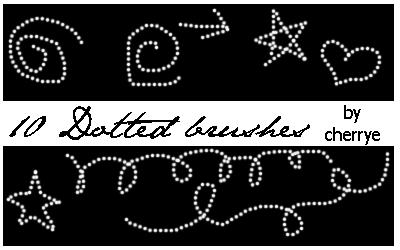 10 Dotted Brushes by cherrye photoshop resource collected by psd-dude.com from deviantart
