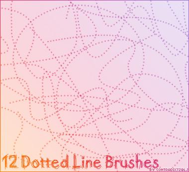 12 Dotted Line Brushes by contradictz photoshop resource collected by psd-dude.com from deviantart