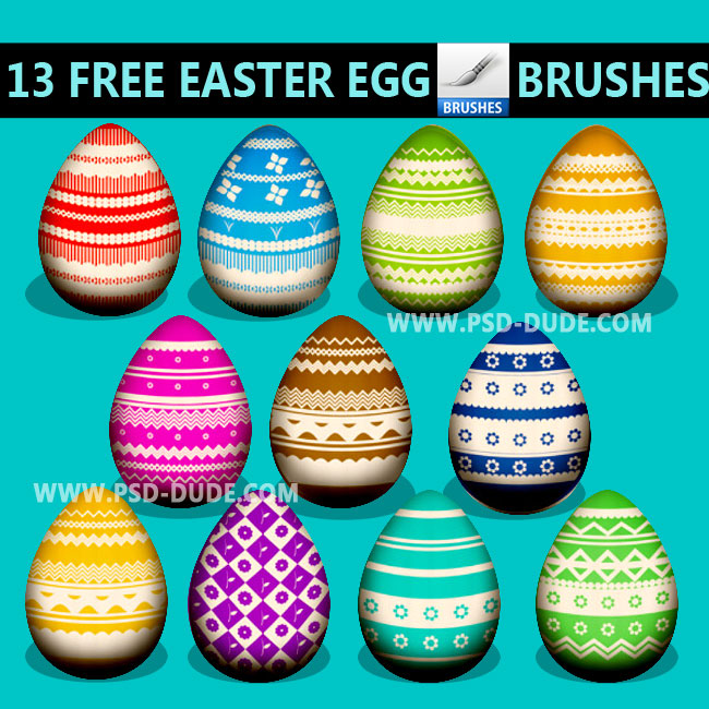 free easter painted eggs brushes for photoshop