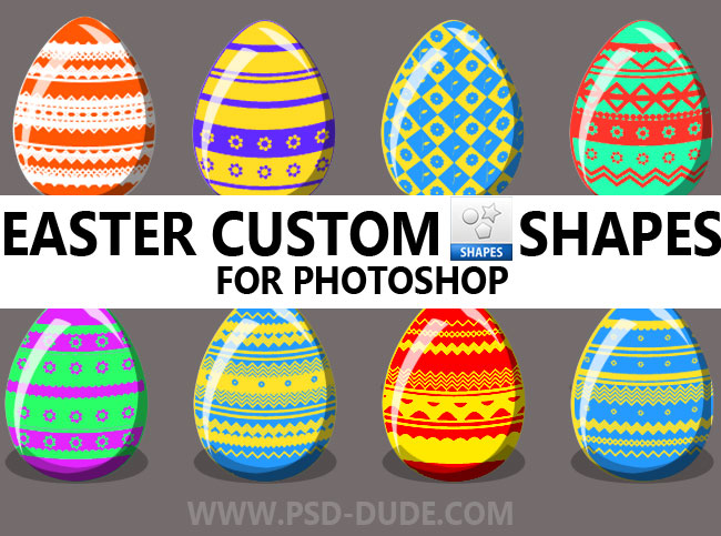 free easter painted eggs vector shapes for photoshop