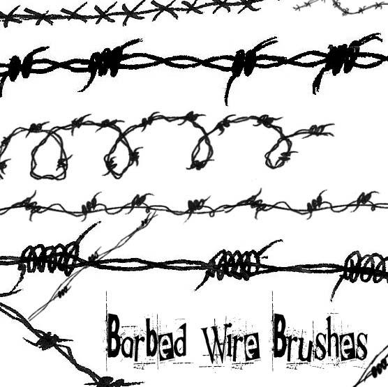 Barbed
 Wire brushes by circle--of--fire photoshop resource collected by psd-dude.com from deviantart