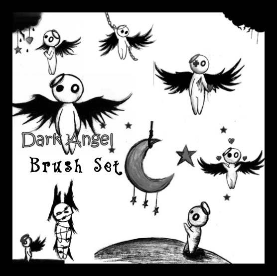 Dark
 Angel Brush Set II by circle--of--fire photoshop resource collected by psd-dude.com from deviantart