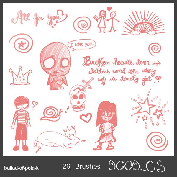 Doodles by ballad-of-pola-k photoshop resource collected by psd-dude.com from deviantart