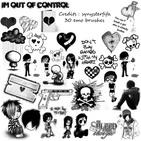 Emo
 Brushes by synysterfifa photoshop resource collected by psd-dude.com from deviantart